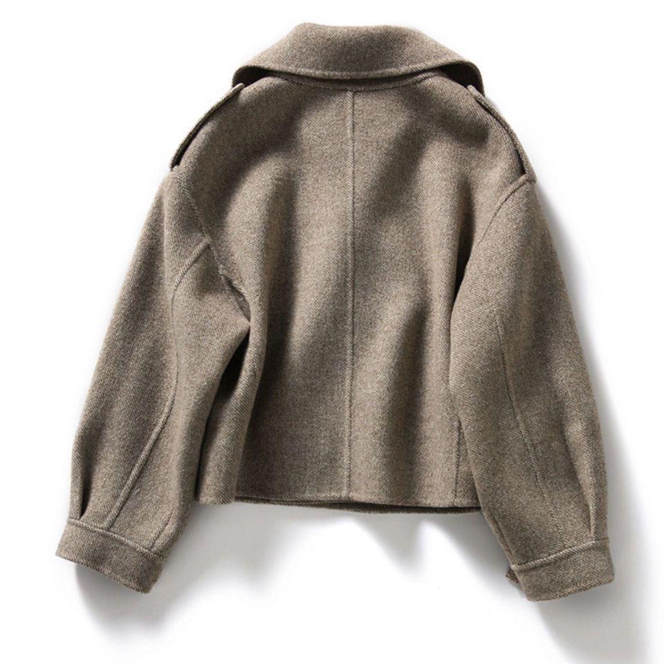 Women's Autumn and Winter Tweed Suit Small Solid Color Loose Short Jacket