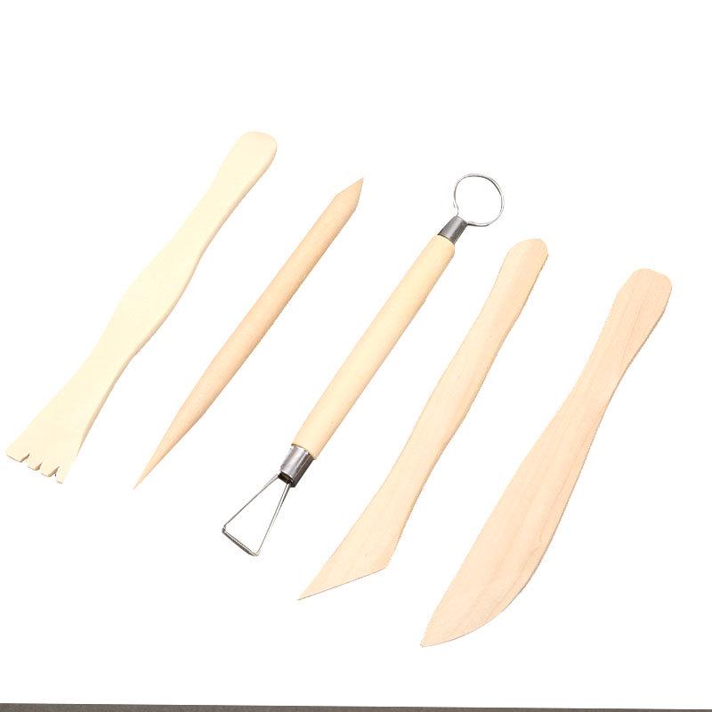 Ceramic Pottery Clay 5-Piece Sculpting Tool Set for DIY Art Projects.