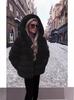 Women's Mid-Length Imitation Fox Fur Coat - Long Sleeve European & American Fashion Warm Overcoat