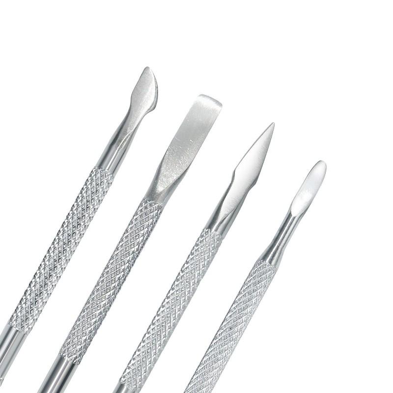 Stainless Steel Dual-Ended Cuticle Pusher Nail Care Dead Skin Removal Hangnail Trimming Shaping Tool
