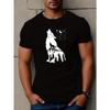 European Sizes Wolf Men's Short Sleeve T-shirt Summer T-shirt Top