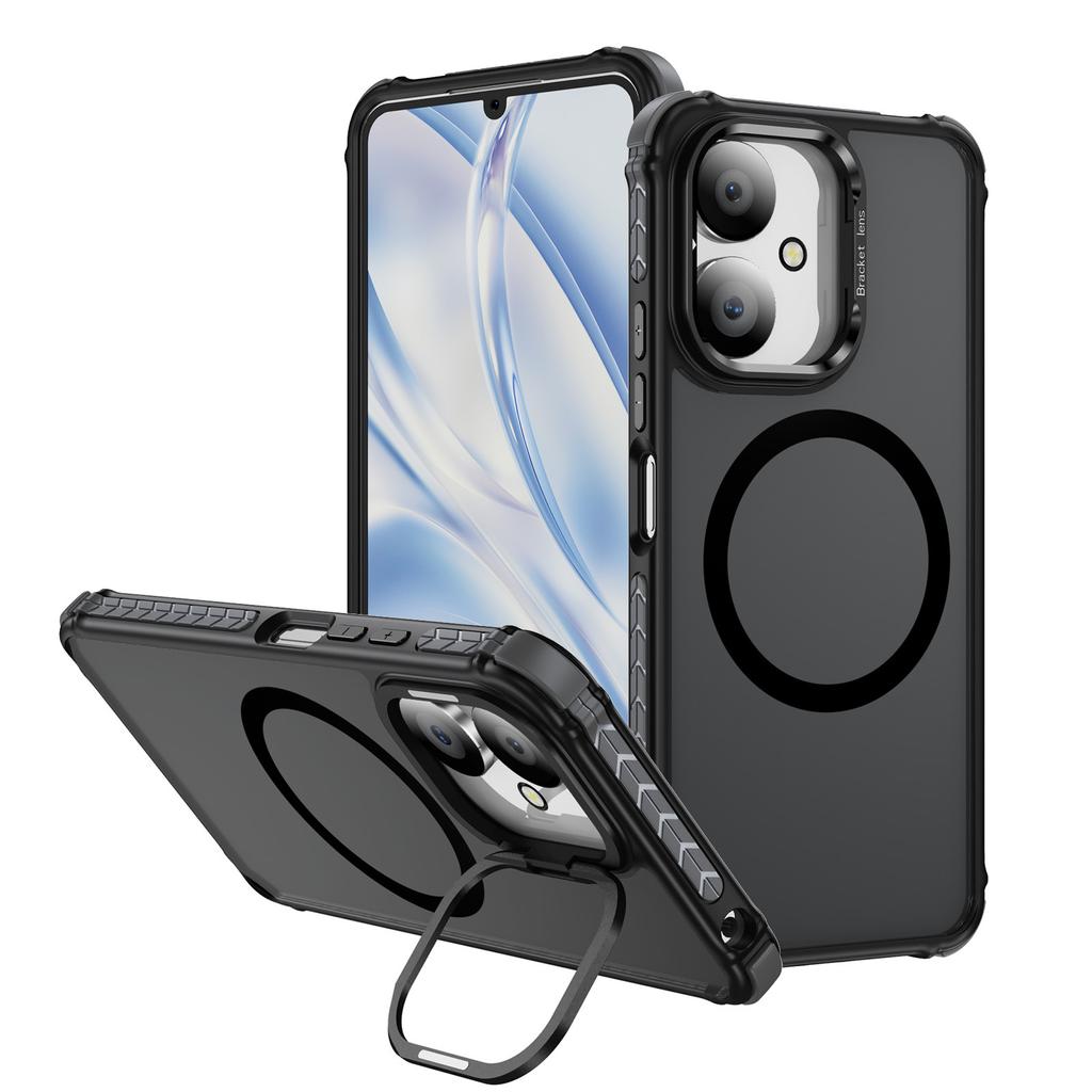 Rainbow No. 1 Skin-sensitive Magnetic Ring Holder Mobile Phone Case for Redmi13C-4G-5G Strong Magnetic and Wireless Charging