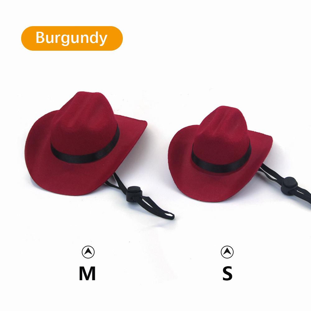 Pet Costume Hat Cosplay Cat Dog Western Cowboy Hat Adjustable Size Pet Accessories High Quality Fabric Minimalist Fashionable