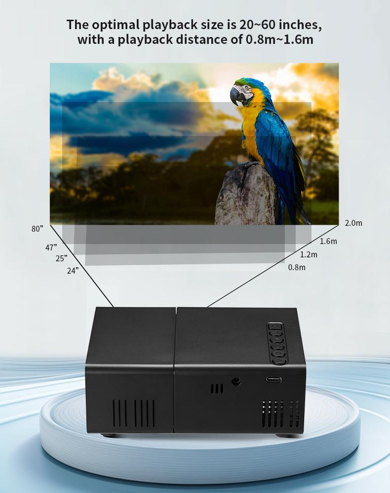 YG300S Mini Portable Projector for Kids and Home Entertainment, 1080p Support