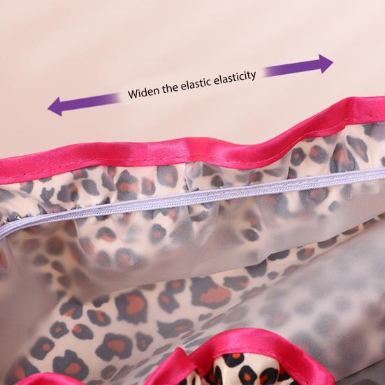 Shower Cap Leopard Zebra Dot Printing Double Layer Protection Waterproof Hair Hat with Elastic Band Makeup Shower Hat