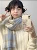 Korean atmosphere Mohair plaid plush scarf women's 1116 autumn and winter warm atmosphere couple scarf