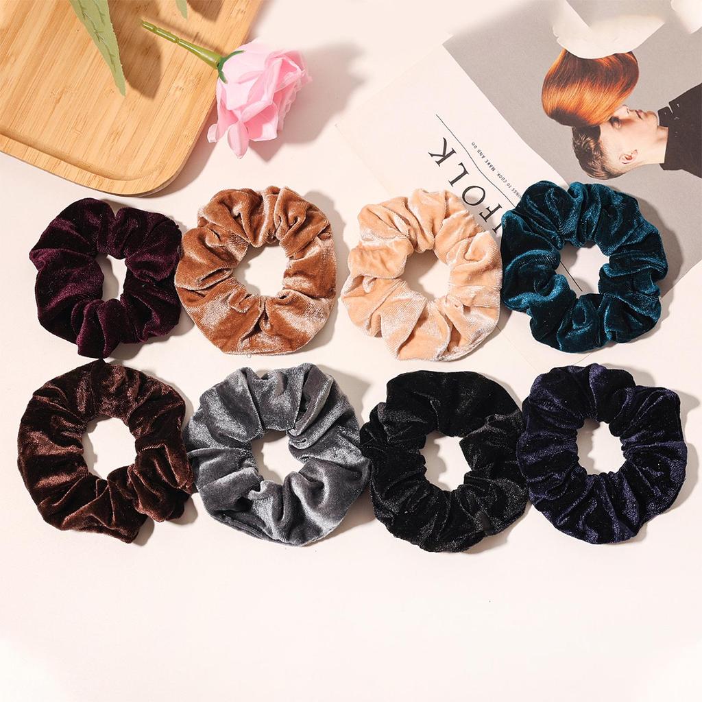 Medium Velvet Hair Scrunchie - Korean Fabric Hair Accessory