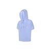 Logo Solid Color Hooded Knit Loose Sports Fitness Training Breathable Short Sleeve T-Shirt Women T-Shirt Diagonal-Blue A11W330108F-LB
