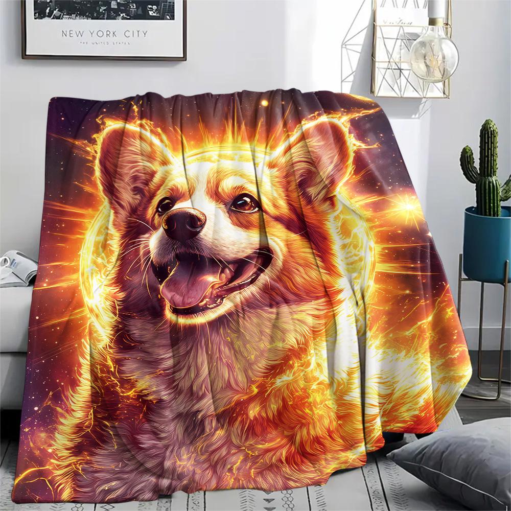 Dog Print Flannel Blanket, High quality Comfortable for All Seasons, Home Decor, Warmth and Comfort, Perfect for Christmas Gifts