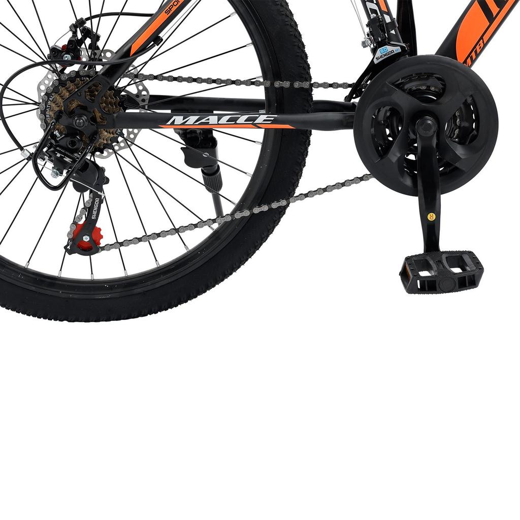 26" Spoke Wheel 24 Speed Mountain Bicycle Adult Bike MTB W/ Fender Blue+Orange