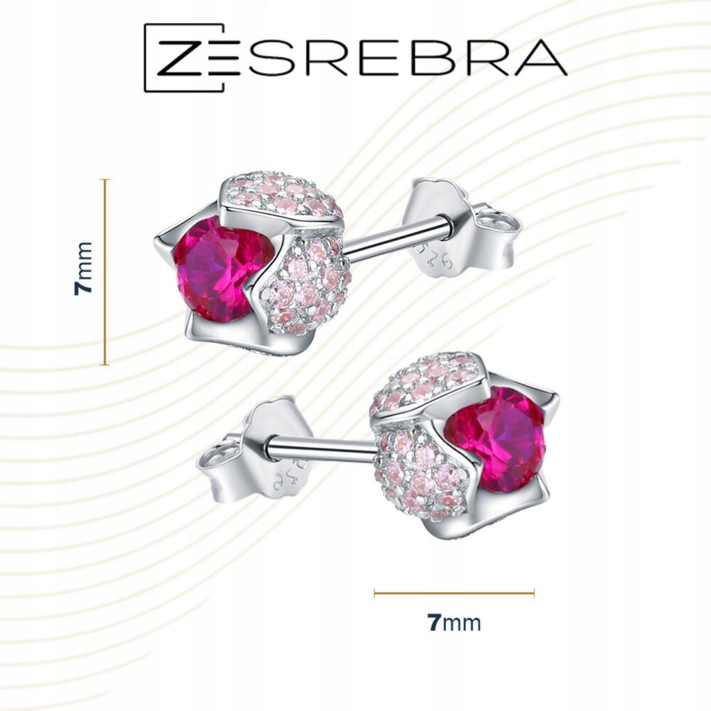 S925 Earrings Flowers Tulips Colorful Zircons