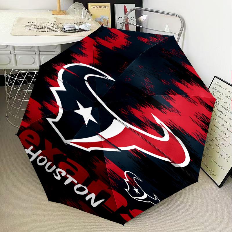 basketball Texans Logo Umbrella Folding umbrella, automatic umbrella 8-Frame for Travel, camping Use Gift for Halloween Christmas