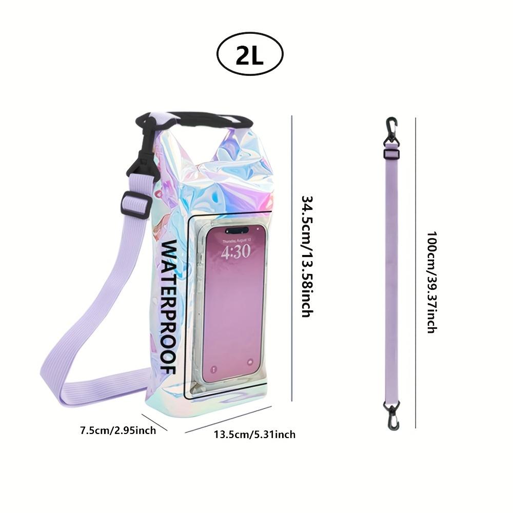 Multi-Use Holographic Waterproof Dry Bag Touchscreen Window Cross body Bag for Beach Pool Kayaking & Outdoor Activities