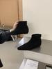 New autumn and winter retro style square head short boots temperament short tube fashion versatile thin short boots women