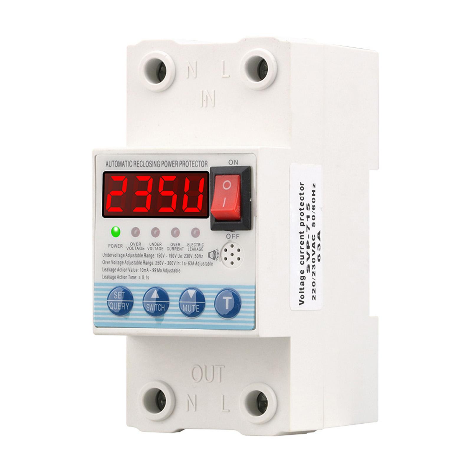 

Over Under Voltage Protector Self Resetting Protective Device Leakage Circuit Breaker 163A