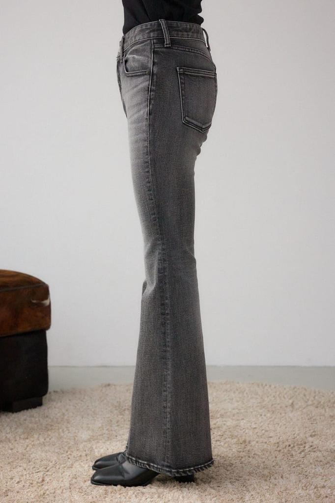 AZUL by moussy AZUL DENIM Center Press Denim S Semi-Flared Women's 250IAC12-2121 L/BLK