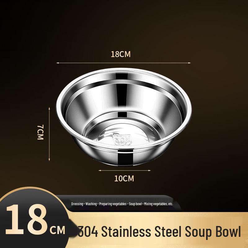 Stainless Steel Multi-Purpose Bowl Set for Soup, Noodles, Rice, and Fruits