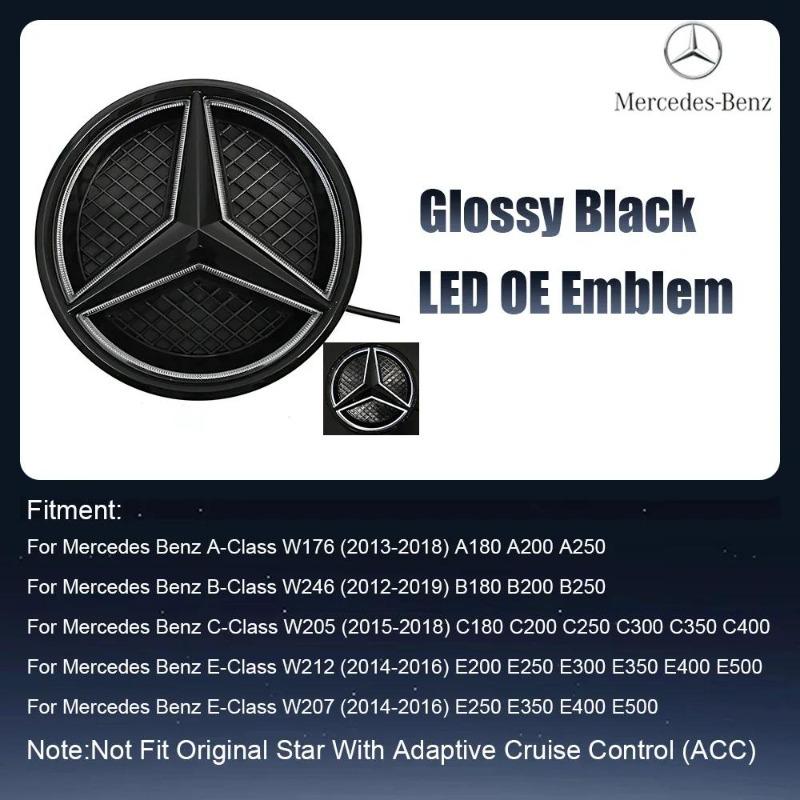 LED-speilemblemlys frontgrill opplyst logo stjernemerke for Mercedes Benz ABCESR SL ML GL GLA GLK