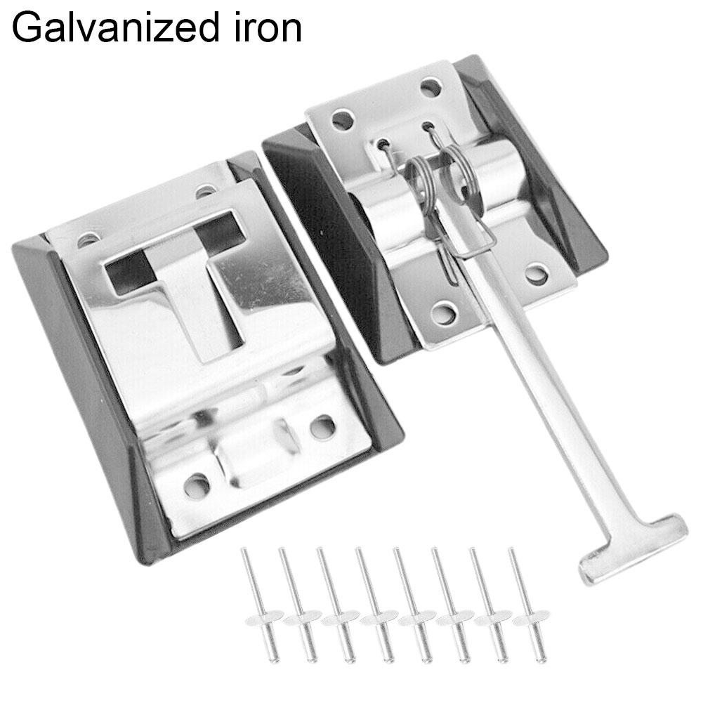RV Door Holder T-Style Latch Camper Trailer Entry Stainless Steel With Rivets Outdoor Truck Motorhome Cargo Easy Install