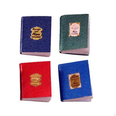 1:12 Scale 4 Piece Miniature Book Set Dollhouse Accessory