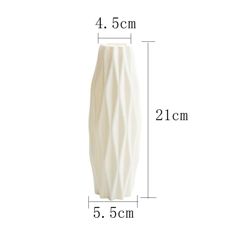 1PCS Plastic Vase Home for Decoration White Imitation Ceramic Flower Pot Plants Basket Nordic Wedding Decorative Dining Bedroom
