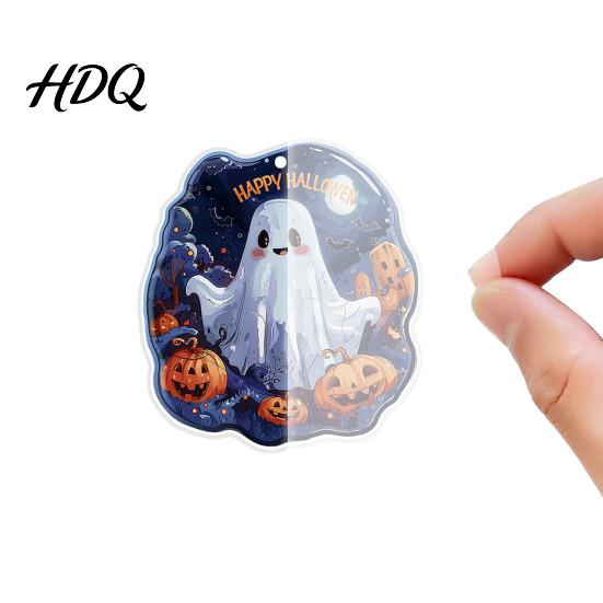 Halloween Keychain Party Favors Ghost Keychain Spooky Pumpkin Keyring Pendant Decorative Car Rearview Mirror Pendants Cute Heart Bag Charm