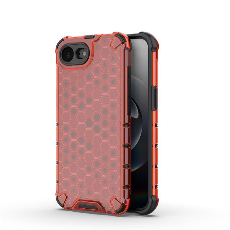 Transparent Phone Case For iPhone 16e Anti-knock Honeycomb Armor Back Case For iPhone 16e Cover For iPhone 16e Case 6.1 inch