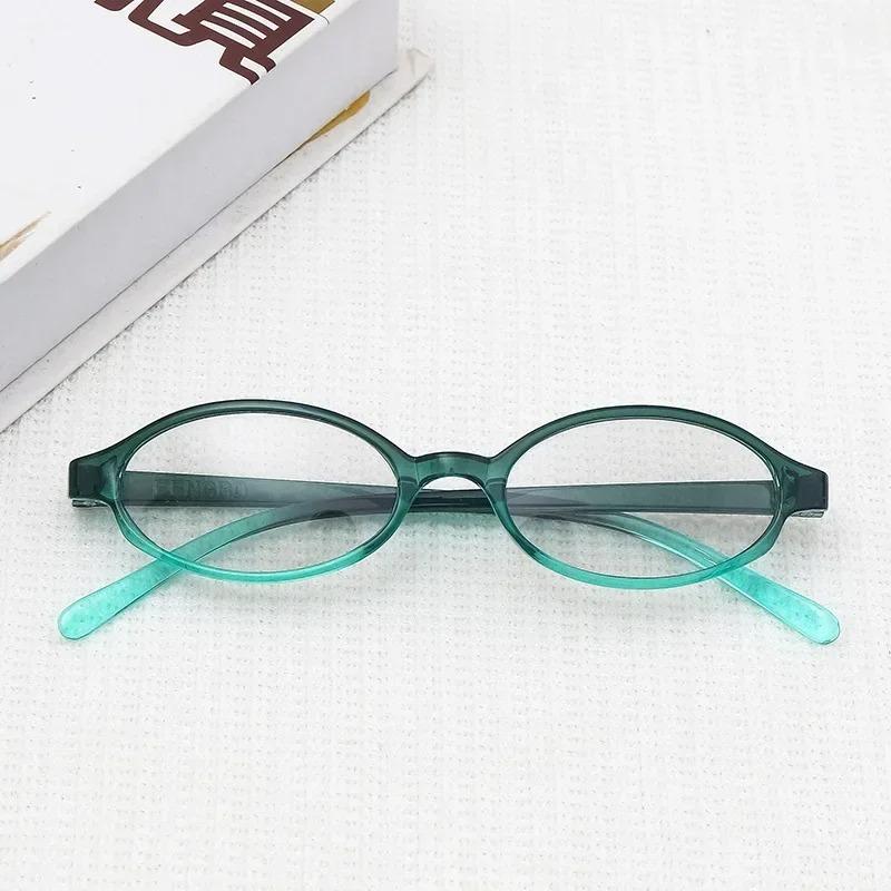 Retro Red Green Oval Small Frame Glasses Anti Blue Light Glasses Ladies Myopia Glasses Finished Short Sight Eyeglasses Diopter