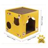M-Modern-Cat Cardboard House With Scratch Pads Corrugated Cardboard Bed Cat Box Cats Bed For Cat Small Animals Bunny Indoor