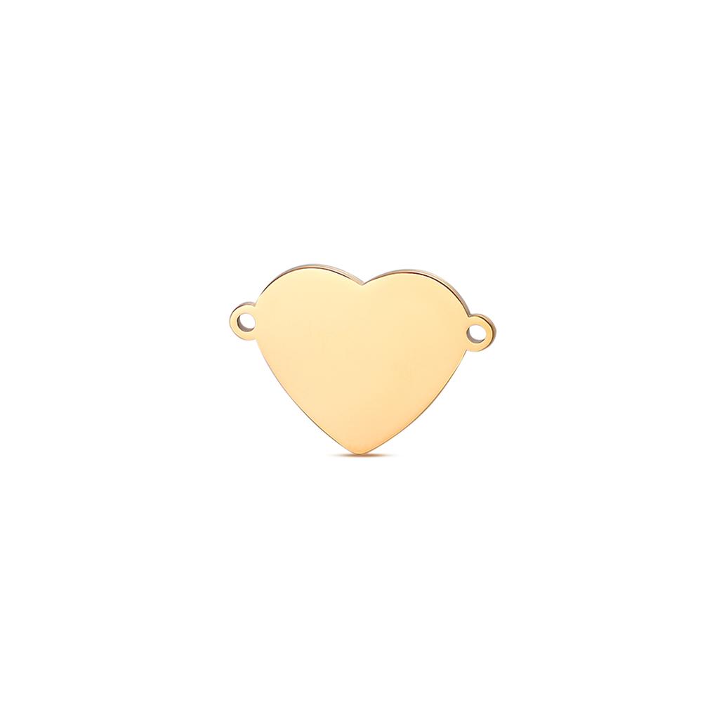 Wholesale 5pcs/lot Polished Stainless Steel Heart Tags Charms for DIY Jewelry Making Personalized name logo disc