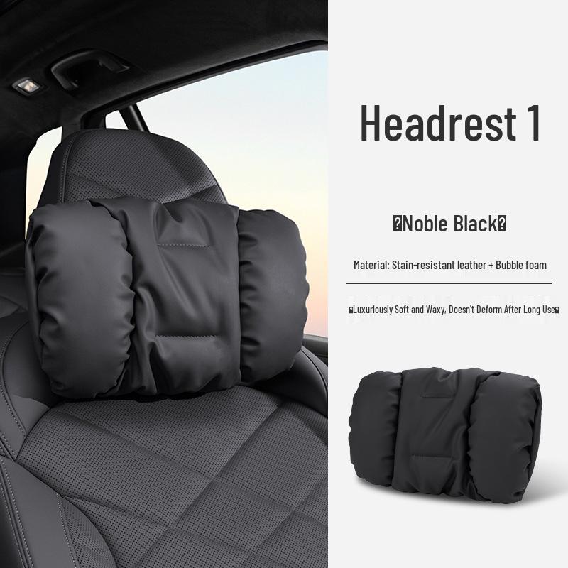Luxury Leather Car Neck & Lumbar Support Pillow Set