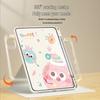 QBOSS Huawei MatePad Rotating Case with Pen Slot - Colorful Sootball Design