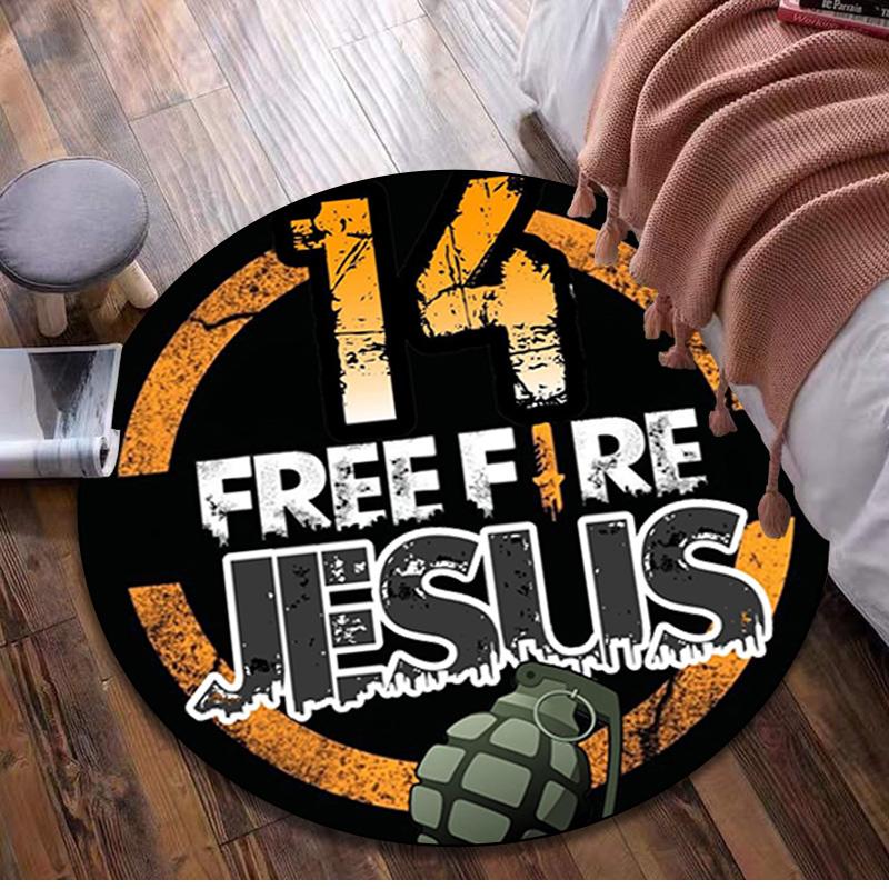 Free Fire Circular Rug - Office Decorative Carpet For Living Room Bedroom Door Mat Floor Rug Computer Chair Area Rug