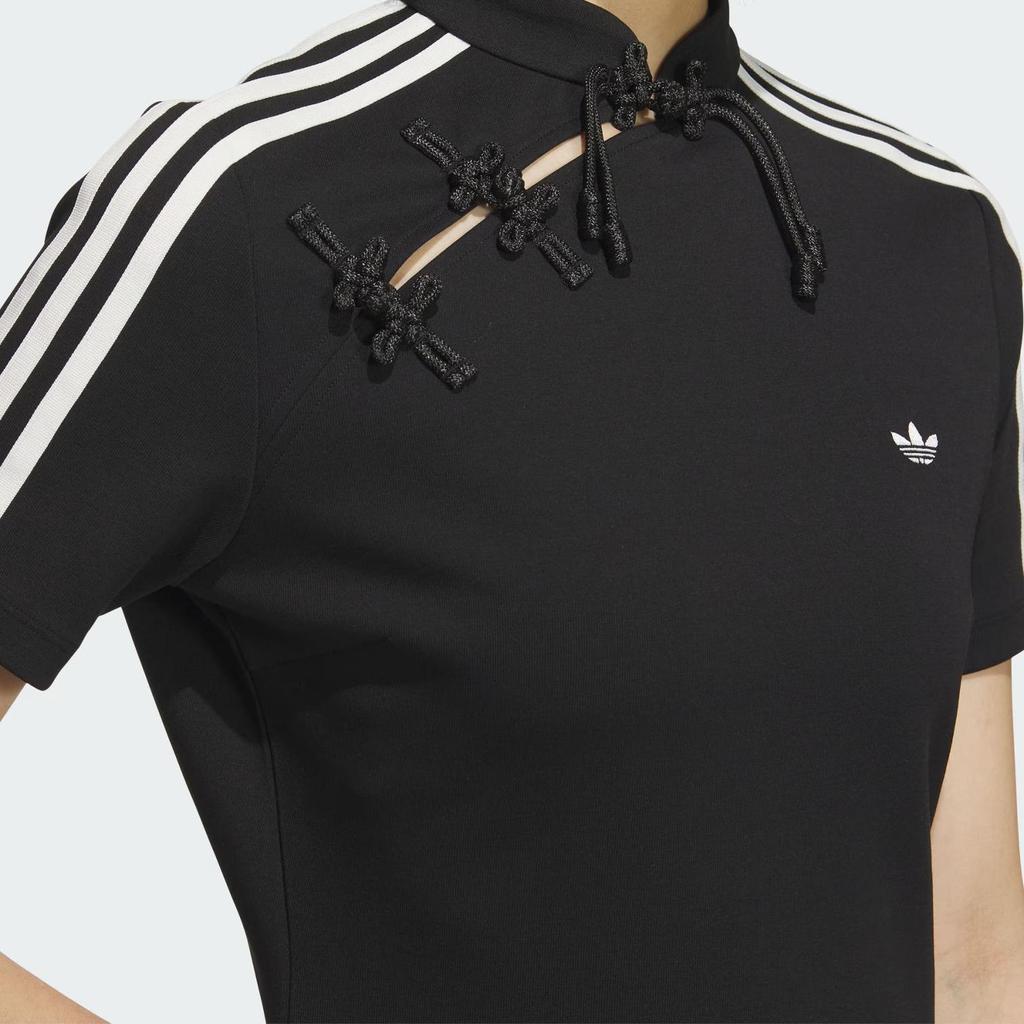 Adidas Originals Comfortable Soft Skin-Friendly Fashion Short Sleeve Dress Women Dresses Black KB6409