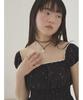 Furfur Cherry Print Blouse RWFT252035 Black Women's