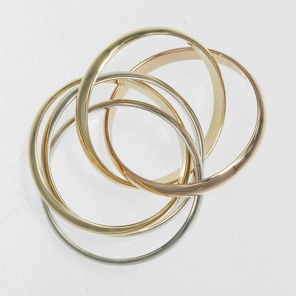CARTIER Trinity 5 stations Ring K18 Gold (YGxPGxWG) #4.9(US Size) 8.31g Women Used