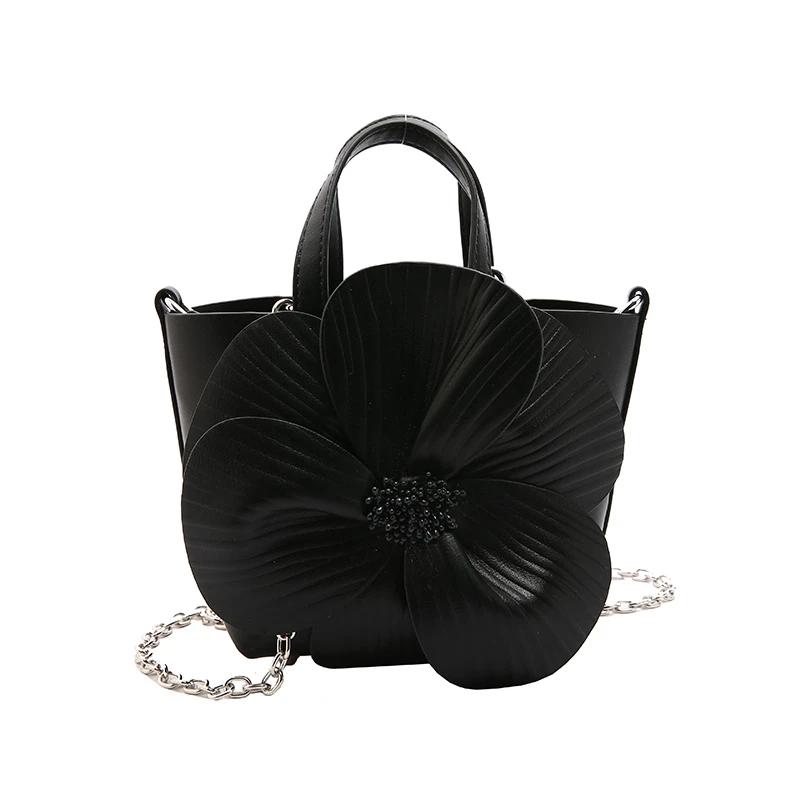 

PU Drawstring Flower Fashion New Women s Shoulder Bags High Quality Trend Large Capacity Sweet Crossbody Bag