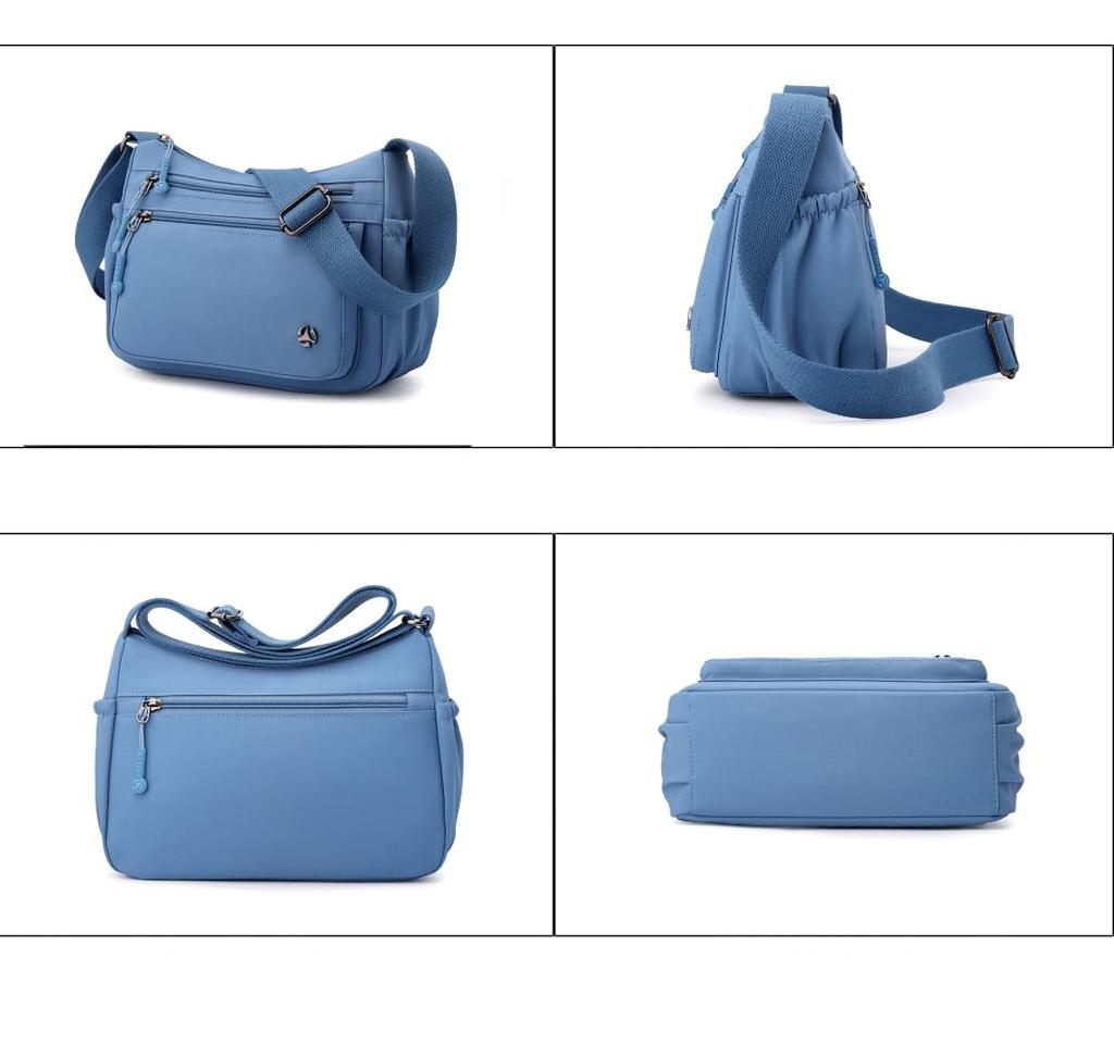 JIANLINST Mini-Schultertasche für Damen, Nylon, Wasserdicht, Geldbörse, Pochette, Crossbody, Klein, Leicht, Mehrschichtig, Großes Fassungsvermögen, Pendeln,