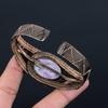 Pink Thulite Gemstone Jewelry Pure Copper Wire Wrapped Handmade Cuff/Bangle For Gift