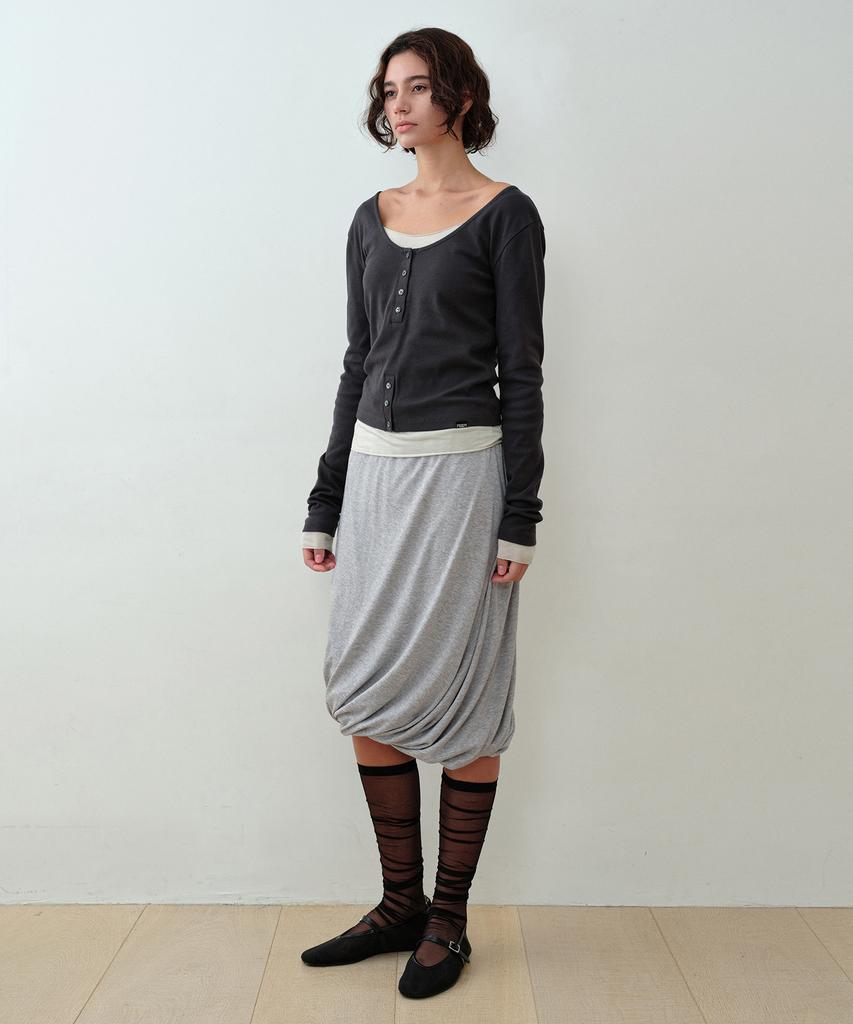 Simeteuligpeosenteu Diagonal Balloon Skirt / Melange Gray