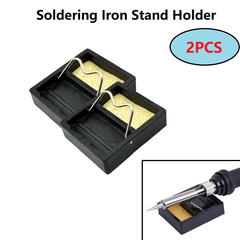 2 Pieces Iron Stand Holder Frame Metal Base With Clean Sponge