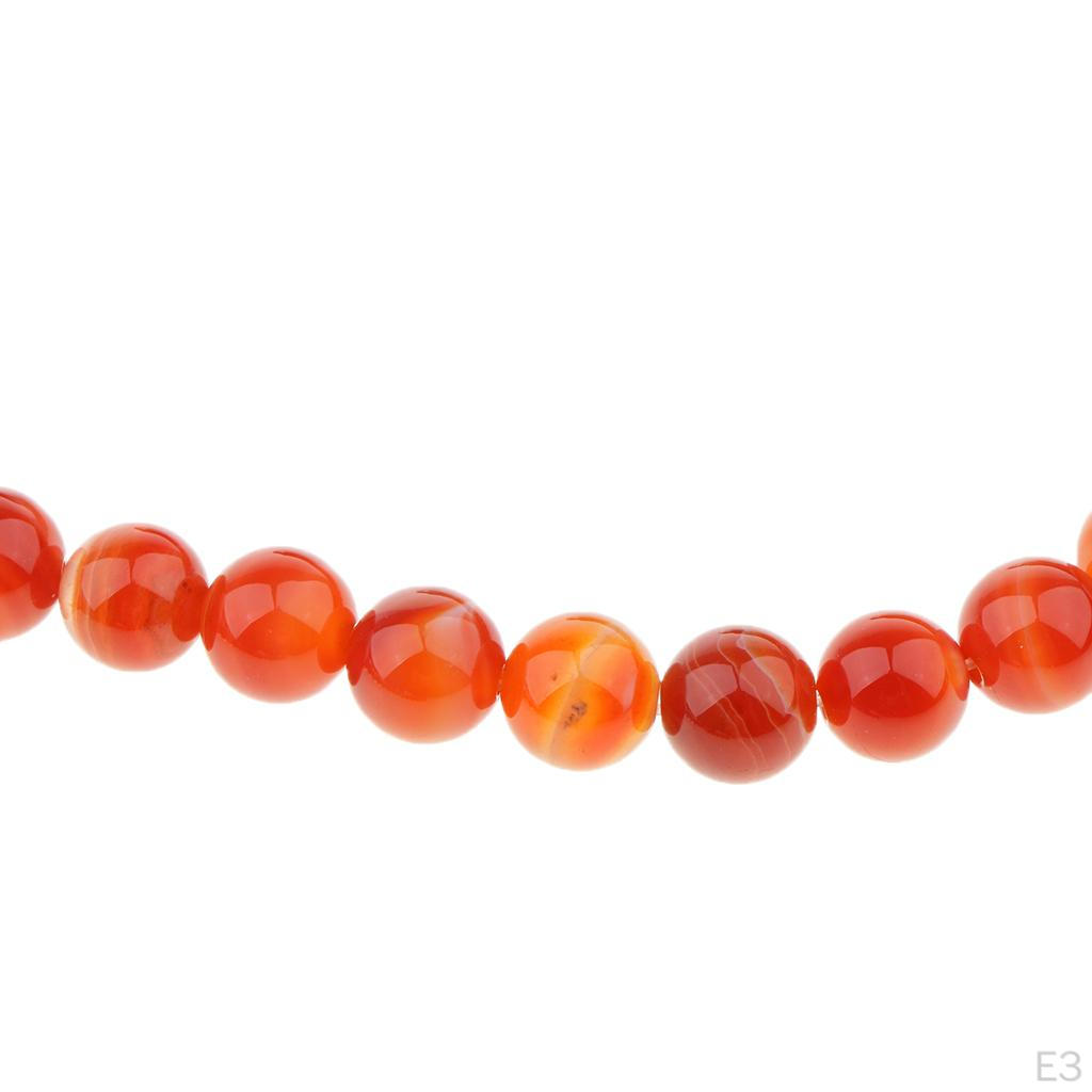 Tillbehör Rödrandig Agat Rund Ädelsten Lös Pärla