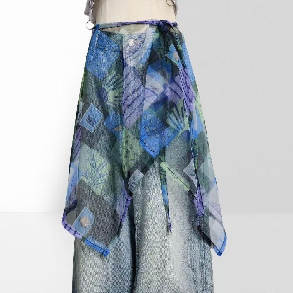 

Plaid Layer Outfits Skirt Hip-hop Colorful Doodle Shirt Extender Jazz Dance Costumes Accessory Style 3