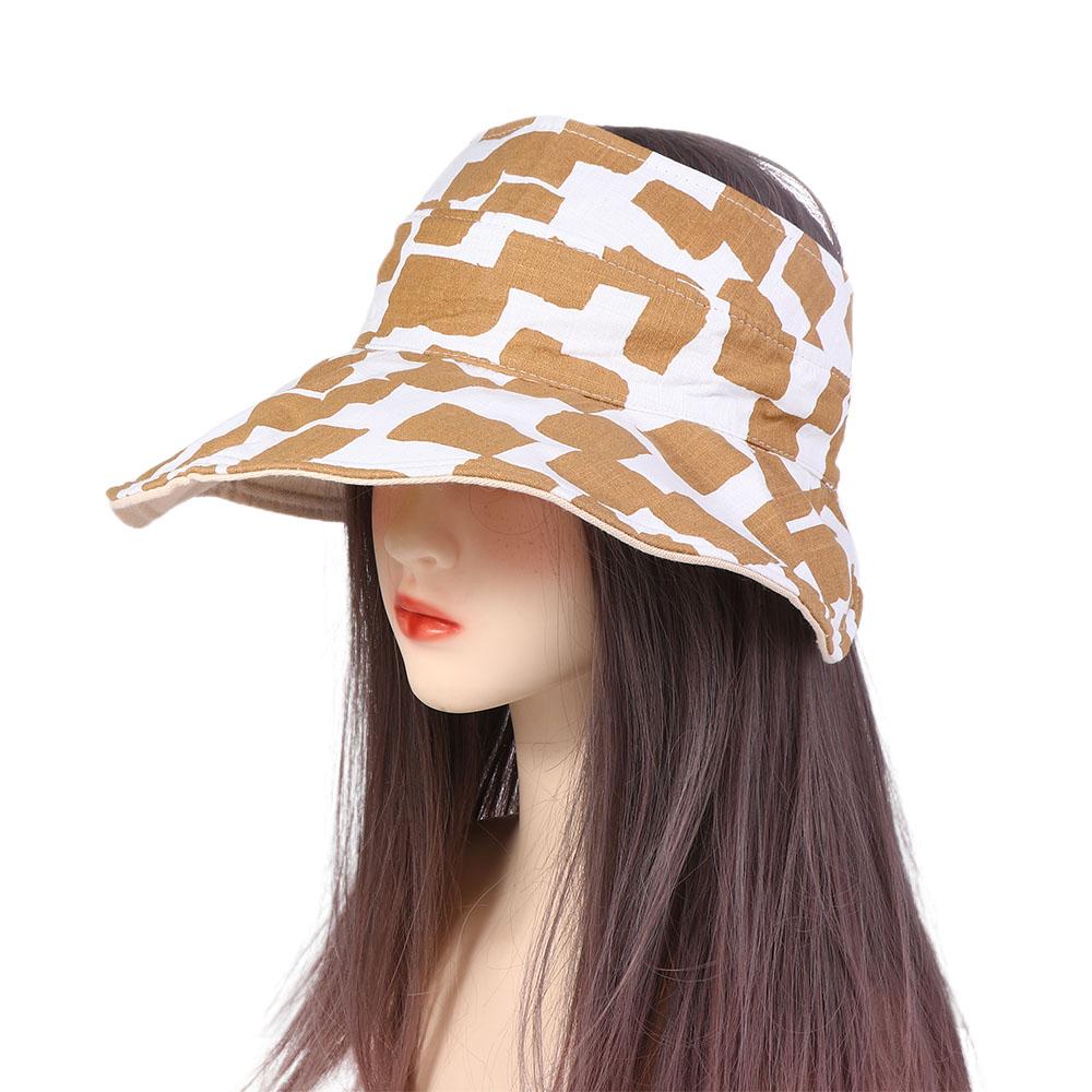Personality Anti-ultraviolet Square Oversized Brim Cotton Double Sided Sun Hat Empty Hat Beach Cap