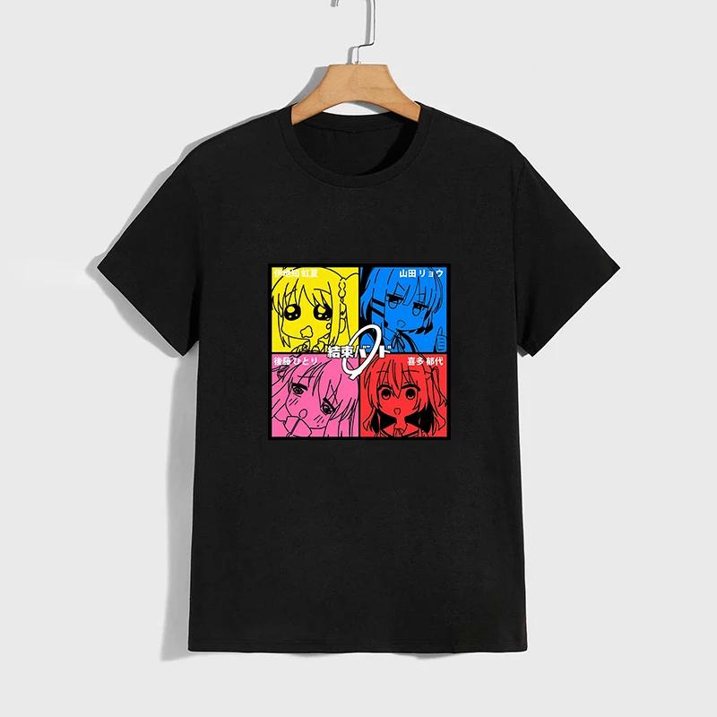 High Quality Pure Cotton Tshirt Kessoku Band Print Tshirt Men Women Daily Casual Comfort Tees Japan Anime Short Sleeve Top