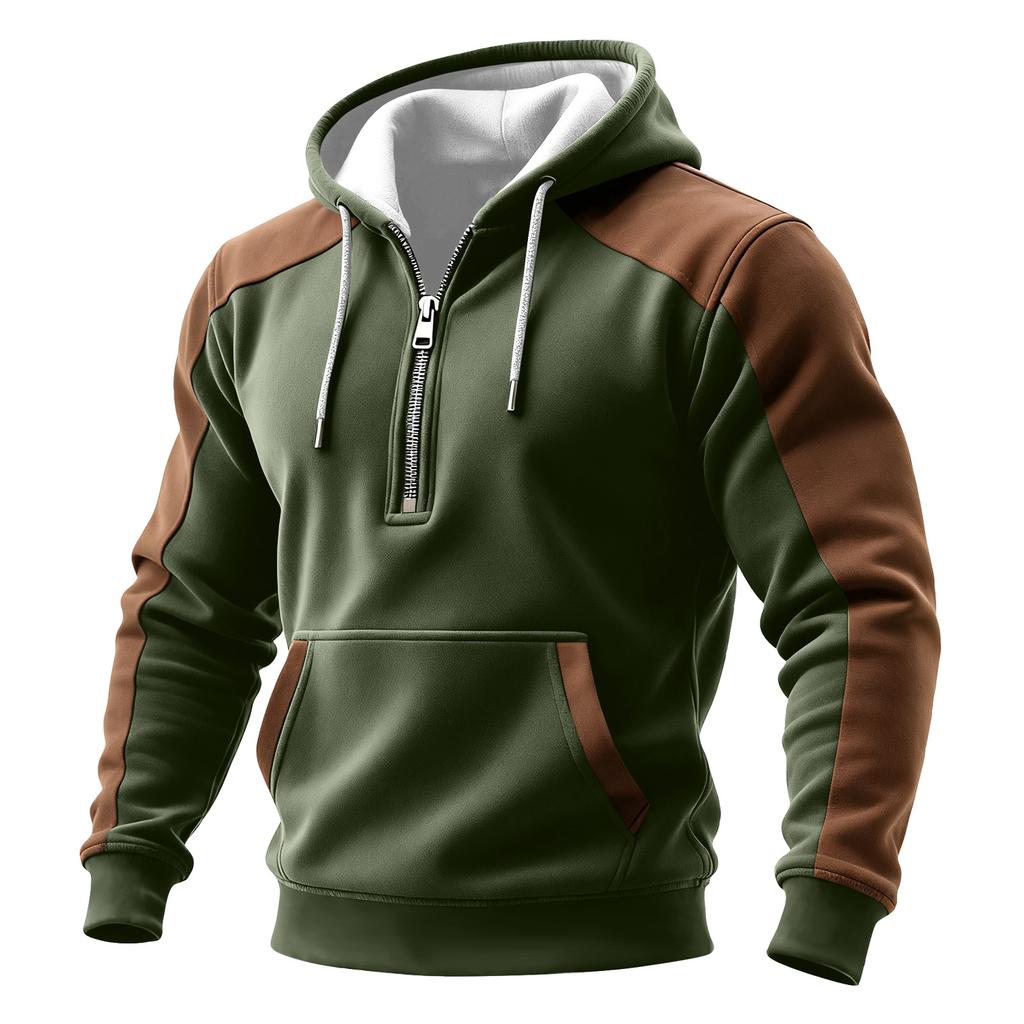 Men's Colorblock Sweatshirt Hoodie Men's Sports Large Size Casual Sweatshirt