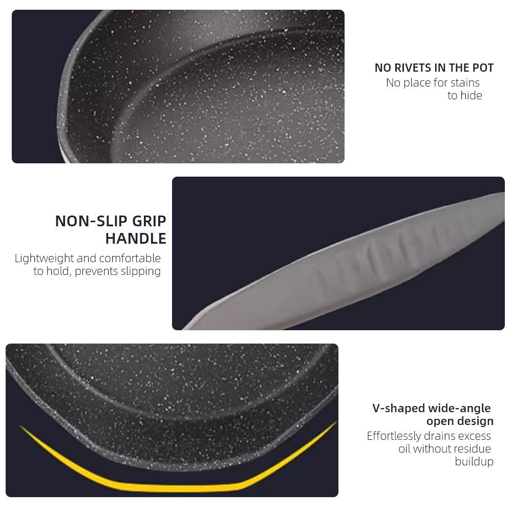 COOKER KING Medical Stone Pan Non-Stick Frying Pan Low Oil Smoke Pan Household Applicable To Gas Stove Steak Frying Pan