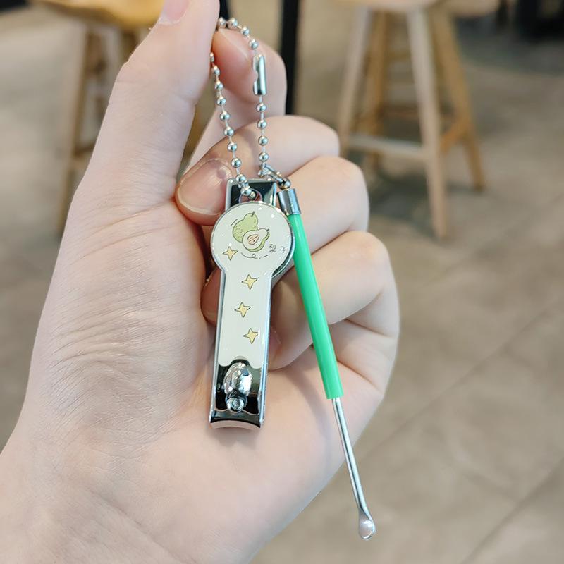 Creative Ear Pick & Nail Care Set: Nail Clippers, File, Backpack Keychain Pendant - Cute Gift for Her Standard
