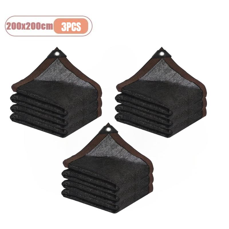 2x2m 2x4m Black Sun Shade Net Fabric, UV Protection Pergola Awning Cover With Grommets Edge, Garden Patio Greenhouse Plant Sun Protection Shade Cloth