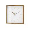 Interform Wall Clock Bernd Gold Wood Square White Sweep Movement CL-4252